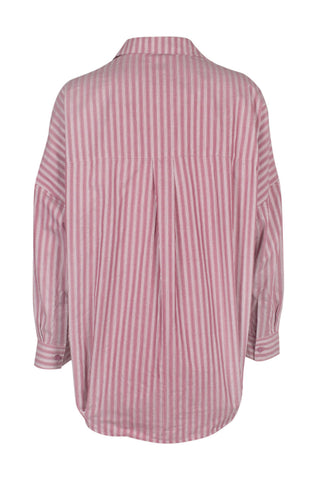 French Connection Collared Long Sleeves Striped Popover Cotton Top