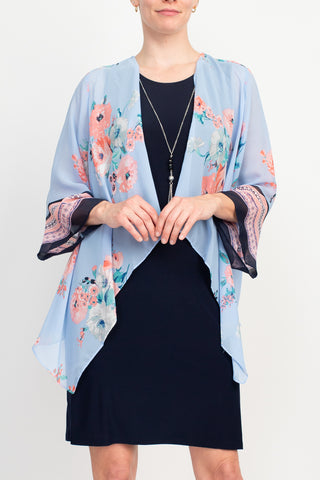 Sandra Darren Chiffon Knit Floral Kimono Jacket Dress_Front View