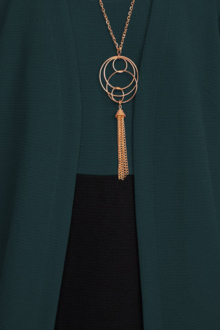 Sandra Darren Scoop Neck Sleeveless Short Dress With 3/4 Sleeves Attached Jacket - Mallard Black - Fabric
