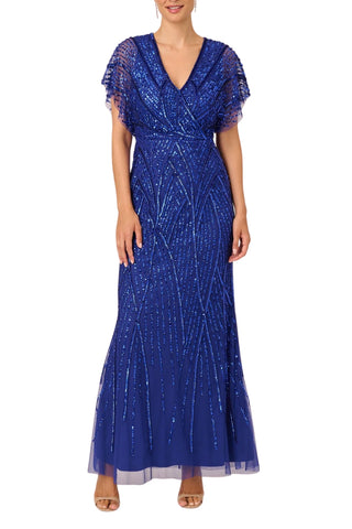 Adrianna Papell mermaid with dolman sleeves gown_ULTRA BLUE_front