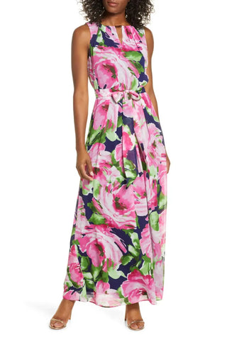 Donna Rico Floral Print Sleeveless Maxi Dress_FUCHSIA MULTI_front