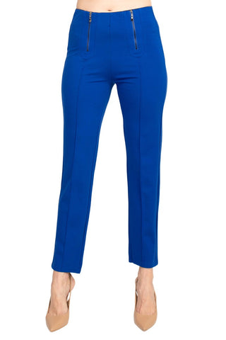 Nicole Miller Banded Mid Waist Solid Millennium Pant_Surf the Web_Front View