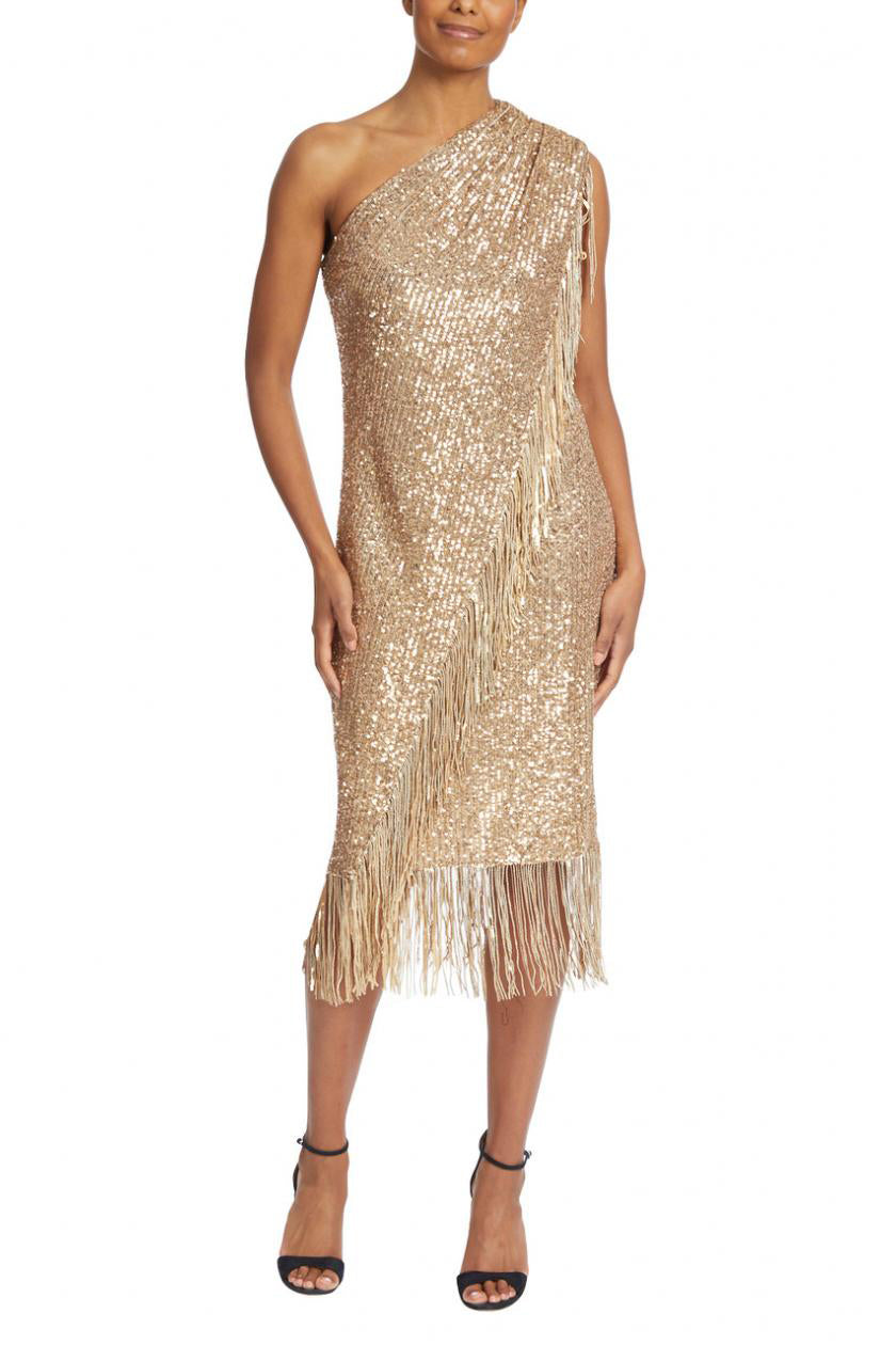 Badgley Mischka asymmetrical one shoulder sequin fringe cocktail dress Curated Brands Badgley Mischka asymmetrical one shoulder sequin fringe cocktail dress Curated Brands