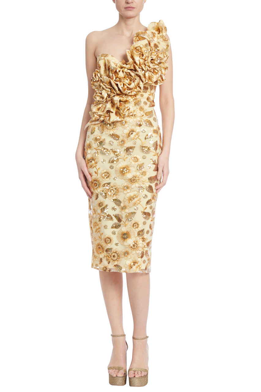 Badgley Mischka One-Shoulder Embellished Cocktail Badgley Mischka One-Shoulder Embellished Cocktail