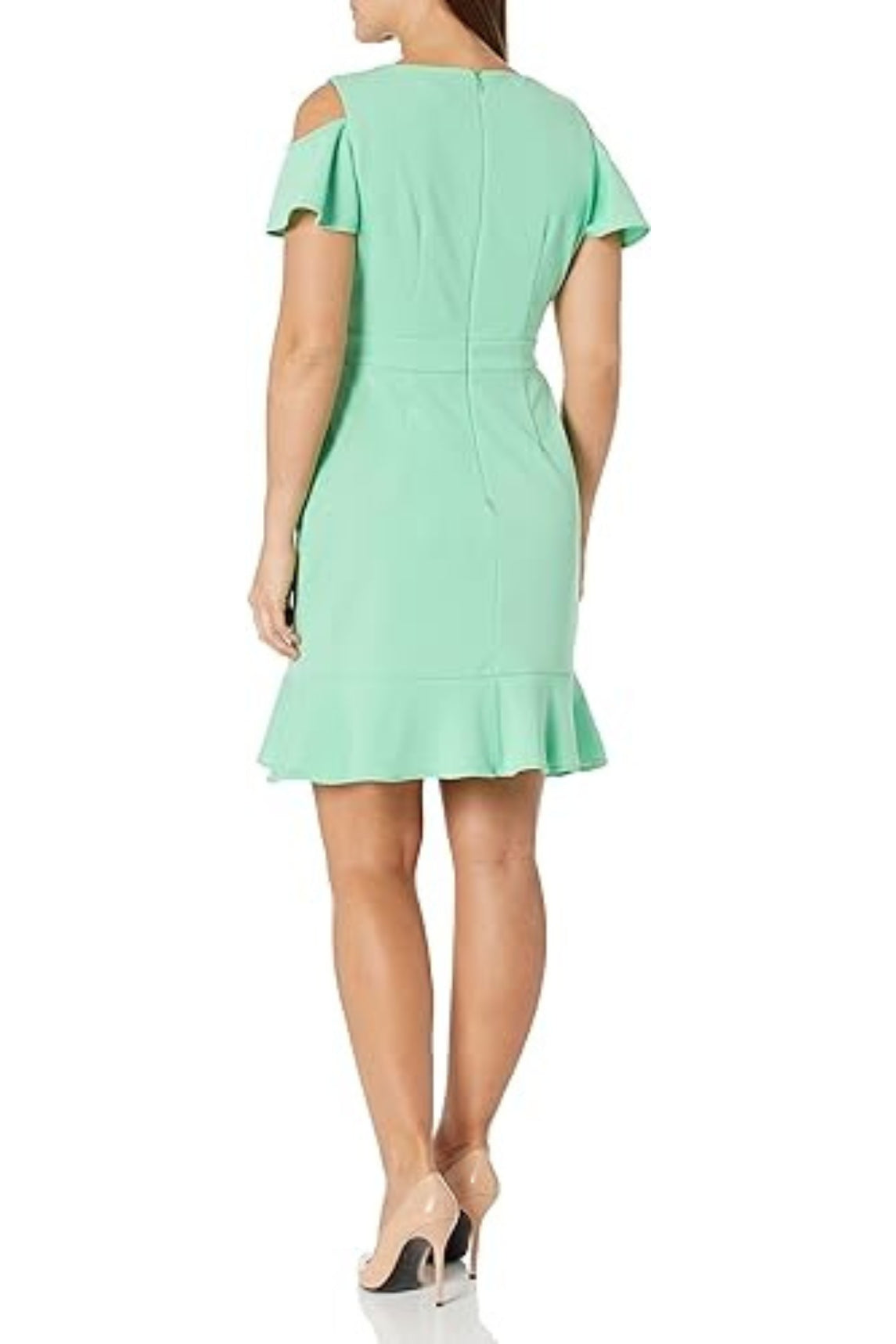 Cold Shoulder Flounce Dress in Los Angeles Curated Brands Cold Shoulder Flounce Dress in Los Angeles Curated Brands