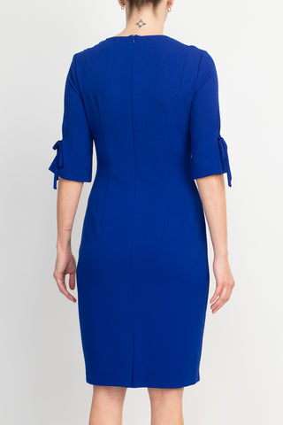 Connected Apparel Tie Sleeve Sheath Dress_Back VIew