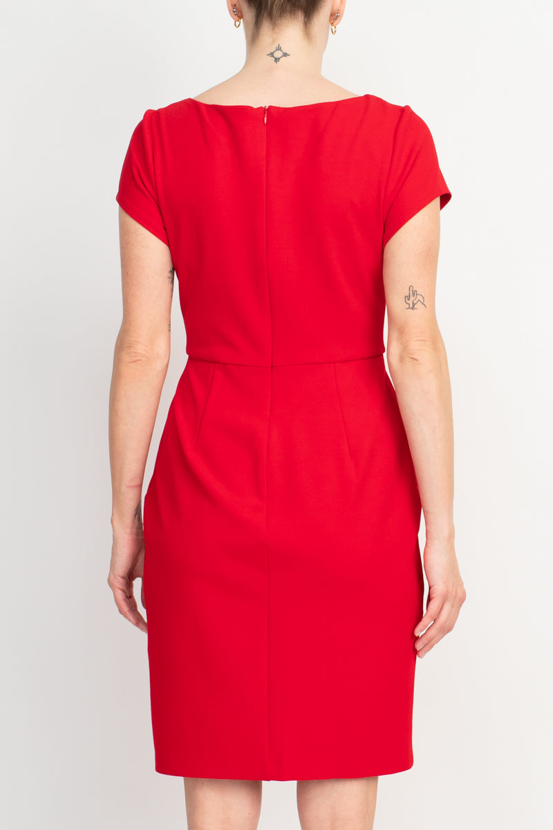 Connected Apparel Matte Jersey Sheath Dress - Apple Red Connected Apparel Matte Jersey Sheath Dress - Apple Red