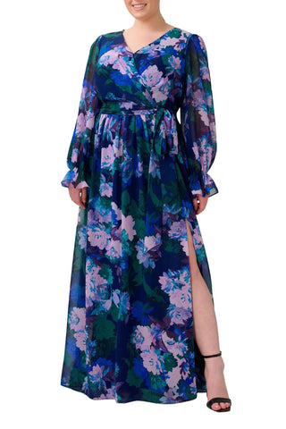 Adrianna Papell Floral Dress - NAVY MULTI - Front full view