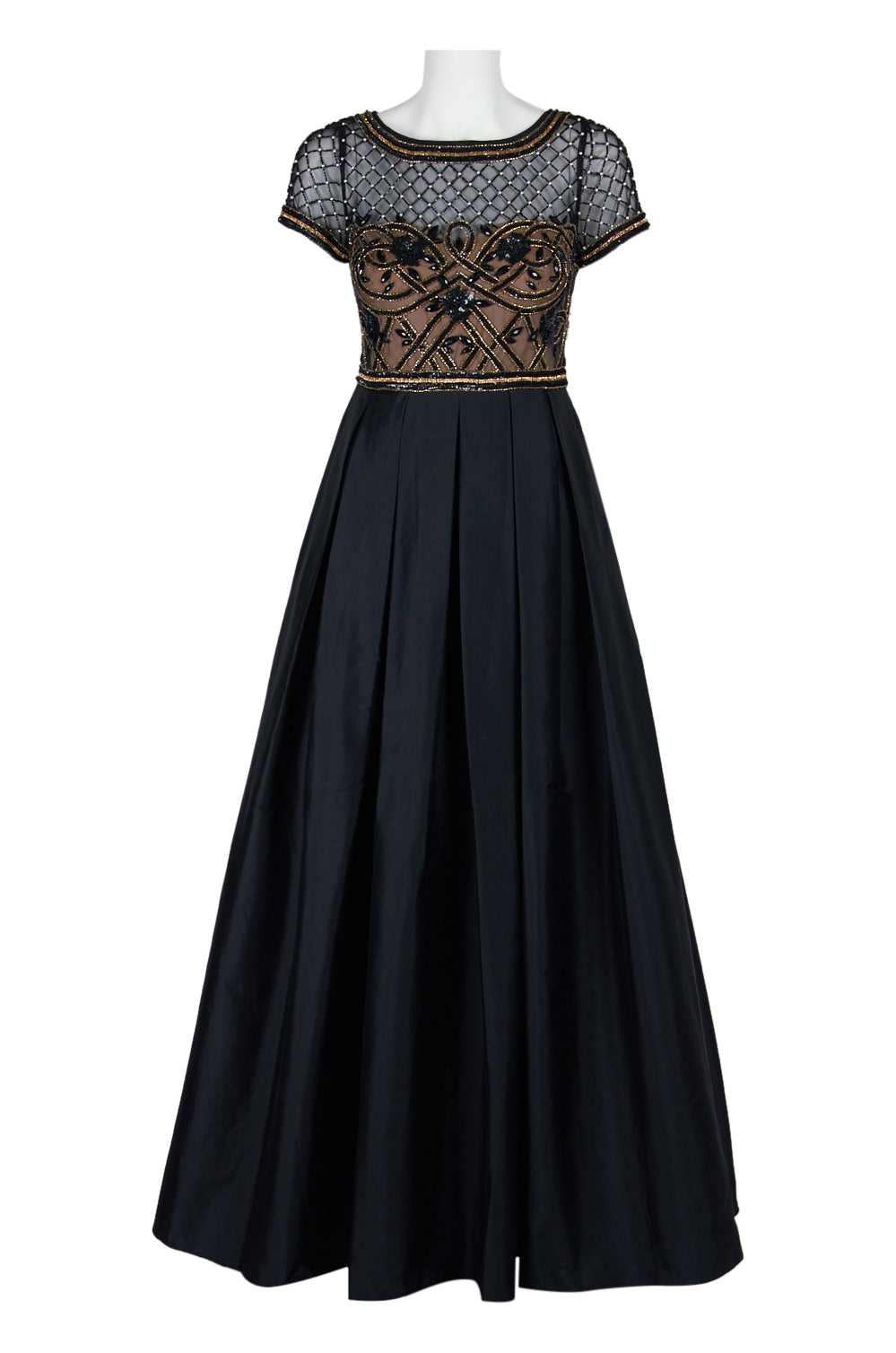 Aidan mattox outlet embellished boatneck gown