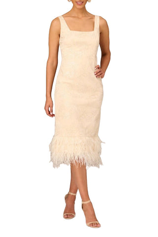 aidan mattox floral lace trim mesh cocktail dress Floral Lace Trim Mesh Cocktail Dress (Women)
